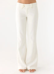 Weiss Low Rise Suiting Pants - White