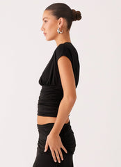 Liana Asymmetrical Top - Black