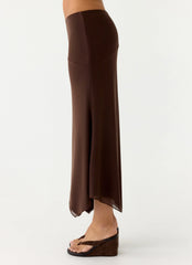 Kerrie Hanky Midi Skirt - Chocolate