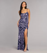 Rylee Sequin Lace-Up Formal Dress