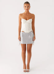 Radar Satin Corset - Ivory