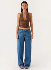 Malachi Beaded Top - Chocolate