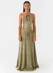 Mariella Linen Top - Sage