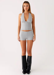 Roxy Halter Top - Grey