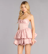 Brenda Satin Bubble Skater Dress