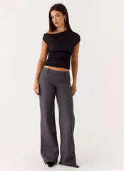 Hot As Ice Low Rise Pants - Grey