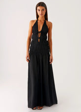 Dione Halter Maxi Dress - Black