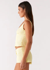 Coastline Bustier Top - Yellow