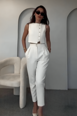 Cropped Vest and Tapered Trousers Set