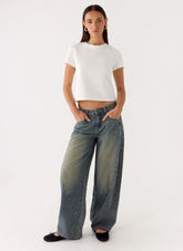 Joseph Low Rise Jeans - Vintage Wash Blue