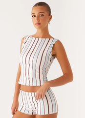 Sun'S Out Tank Top - Blue Stripe