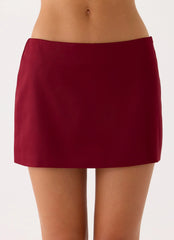 Do It Again Mini Skirt - Dark Cherry