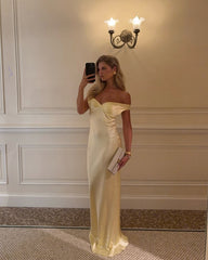 Alicia Off-Shoulder Satin Maxi Dress