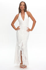 Alisette Split Maxi Dress White