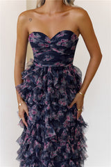 Arlette Tulle Maxi Dress Navy