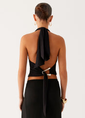 Fade Out Hardwear Halter Top - Black
