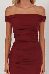 Bloom Mesh Midi Dress Wine
