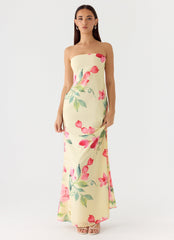 Bronté Strapless Maxi Dress Lemon Soleil