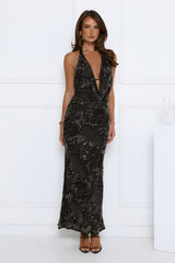 Celestia Embellished Maxi Dress Black