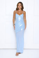 Celestia Sequin Maxi Dress Blue
