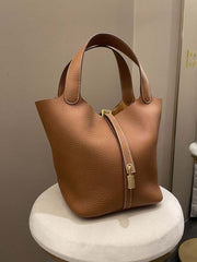 Classic Bucket Faux Suede Bag