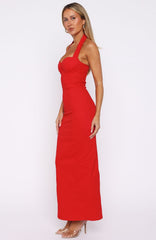 Crimson Gala Maxi Dress