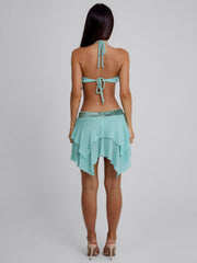 Darla Teal Mini Dress