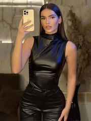 Donna Vegan Leather Top