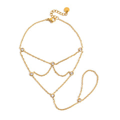Elara Crystal Ring Bracelet 18K Gold