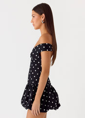 Endless Romance Mini Dress Black Polkadot