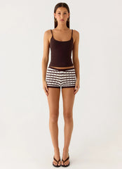 Danni Micro Shorts - Chocolate Stripe