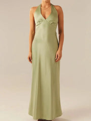 Halter Neck Wrap Maxi Dress