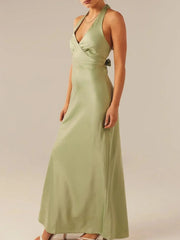 Halter Neck Wrap Maxi Dress