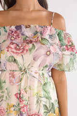 Ivelle Ruffle Maxi Dress Floral