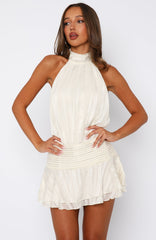 Ivory Bloom Mini Dress