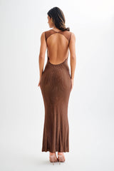 Jasmyn Hot Fix Mesh Back Maxi Dress