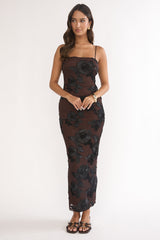 Kaela Embellished Maxi Dress Chocolate