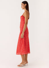 Kahlo Midi Dress Red