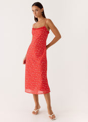 Kahlo Midi Dress Red