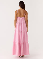 Lotty Linen Maxi Dress Pink