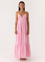 Lotty Linen Maxi Dress Pink