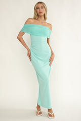 Love Languages Off Shoulder Maxi Dress Mint