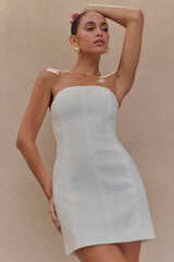 Maci White Crepe Mini Dress