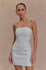 Maci White Crepe Mini Dress