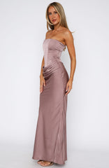Mocha Velvet Glow Maxi Dress