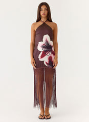 Niahvette Midi Dress Burgundy