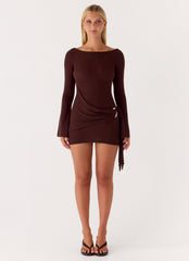 Niella Wrap Mini Dress Chocolate