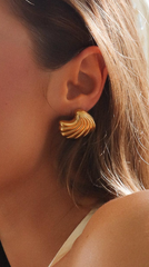 Noelle Gold Shell Earrings