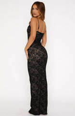 Noir Lace Reverence Maxi Dress
