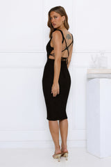 Noir Muse Midi Dress Black